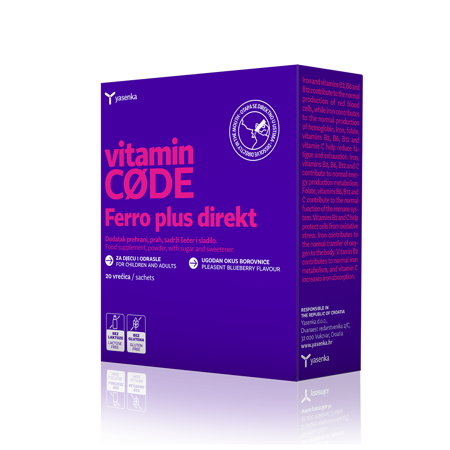 Picture of YASENKA  VITAMIN CODE FERRO+ DIREKT 20 vrećica ROK 12/2024