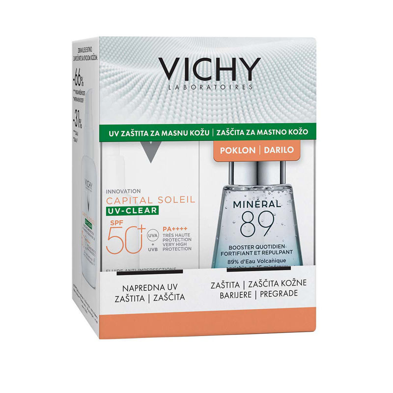 Picture of Vichy Capital Soleil UV-Clear Fluid za zaštitu od sunca protiv nepravilnosti SPF50+ + Mineral 89 Booster 30 ml