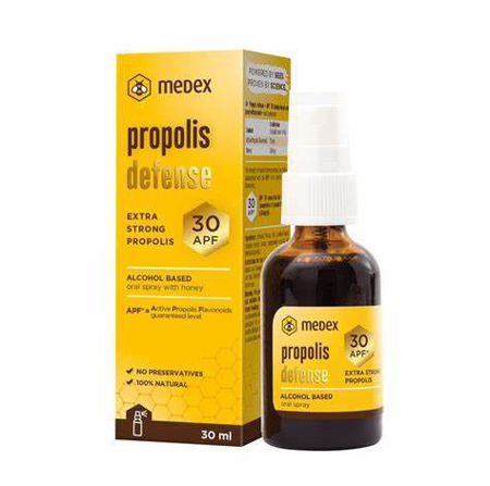 Picture of MEDEX Propolis Defense APF 30 na alkoholnoj osnovi s medom u spreju, 30 ml